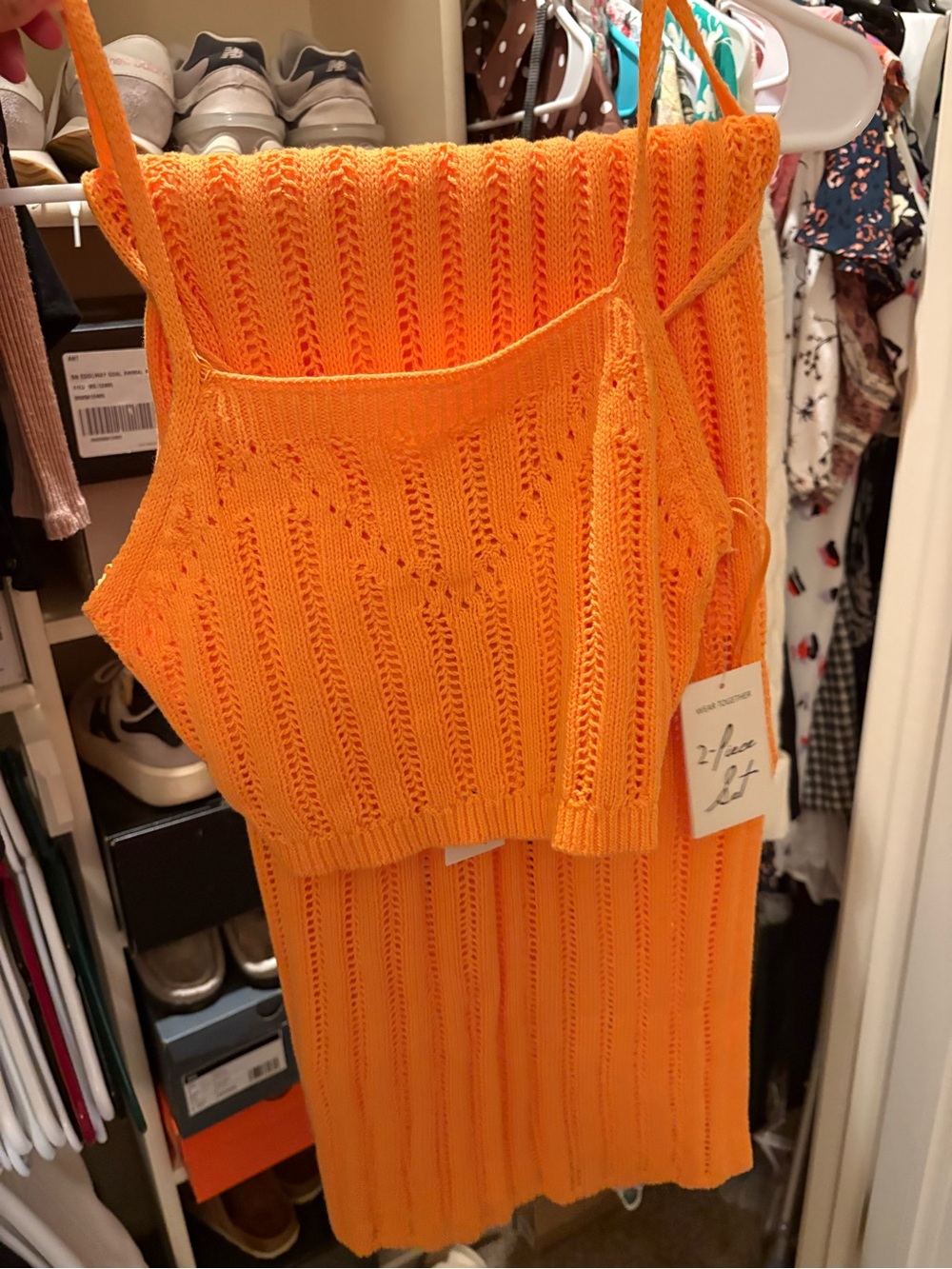 NWT Marshalls Orange Knit Two-Piece Set